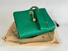 Vintage Bally Wristlet - Green with gold hardware, very good exterior condition picture