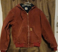 Vintage Carhartt Jacket Burgundy Plum Wine Red Made in USA Women's Size M/L  picture