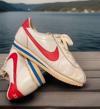 1982 Vintage RARE Nike Cortez Leather Forest Gump USA White Red Womens 7.5 US picture