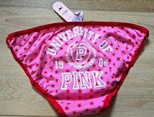 NWT Rare Vintage Victoria's Secret PINK Cotton Extra Low String Bikini Panties S picture