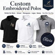 Custom Embroidered Polo Shirt Personalized Logo Monogram Business Uniform S-2XL picture