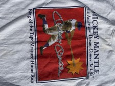 Hanes 1990s Mickey Mantle Graphic T-Shirt Vintage Medium picture