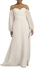 NEW David's Bridal Off-The-Shoulder Billow Sleeve Wedding Dress 6 picture
