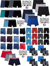Fruit of the Loom Mens Boxer Briefs 10-Pack Assorted Mystery Colors/Styles picture
