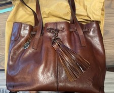 Patricia Nash Vintage Leather Tote Bag with Tassel and Interior Pockets picture