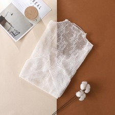 Women Sheer Mesh Lace Crop Top – Long Sleeve Transparent Tee picture