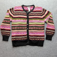 VTG Tiara International Women's Medium Fair Isle Knit Button Up Cardigan EUC picture