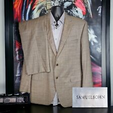 Samuelsohn 2 Piece Suit Mens 44R 36X29 Beige Wool Cashmere DV Light Structure picture