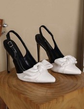 Glossy Bow knot Buckle stiletto High Heels Color Block Design Pointed Toe picture