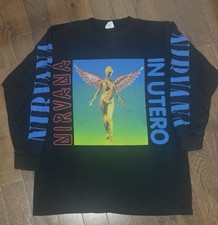 Nirvana In Utero Tour Shirt 1993 World Tour Long Sleeve Anvil L Band Tee Reprint picture