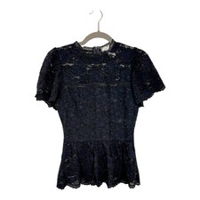 A Calin By Flying Tomato Black Lace Peplum Top Romantic Feminine Small picture
