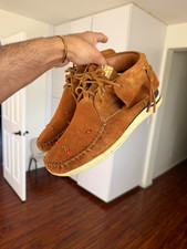 VISVIM FBT Men’s Brown Suede Handmade Moccasin Chukka Lace-Up Shoes US 8.5 picture