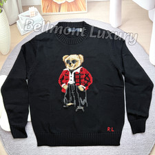 POLO RALPH LAUREN Polo Bear Black Knit Sweater Women’s Size XL NWT Luxury picture