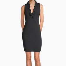 NWT Lilly Pulitzer Tisbury Ruffled Stripe Knit Shift Minidress In Onyx Women’s S picture