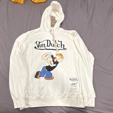 Collectible von Dutch Popeye The Sailor Man Hoodie. Size Large. Oversized Fit picture