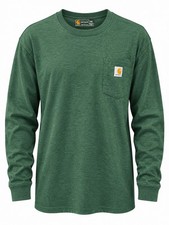 Carhartt K126 Loose Fit Heavyweight Long Sleeve Pocket T-Shirt Green 2XL NWT picture