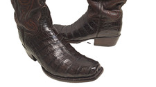 Lucchese Classics GY 1030 Ultra Belly Caiman Dark Brown 10.5 D Men's Boots picture