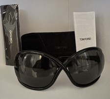 New Authentic TOM FORD Jada TF1070 01B Sunglasses Shiny Black Smke Gradient 68mm picture