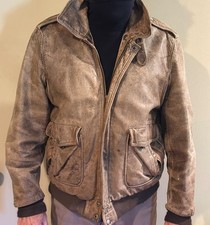 Vintage Harley Davidson Leather Bomber Jacket Hein Gericke Distress Flight Coat picture