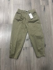 Zara Olive Green Tapered Ankle Pants picture