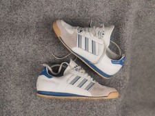 Rare Vintage 80's Adidas Rom City Series White Blue leather Sneakers picture