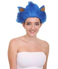 Women's Spiked Blue Cosplay Hedgehog Wig With Ears HW-6705 picture