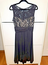 Vintage Aspeed USA Black Lace Evening Gown M Ruched Waist Formal picture