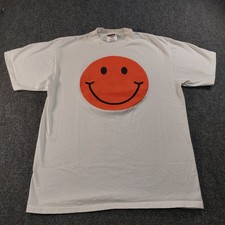 Vintage 90s Union 76 Smiley Face T Shirt Mens Large White Gas Station Oneita picture
