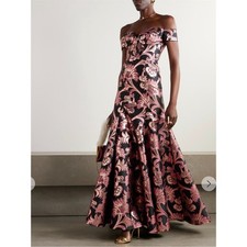 ETRO Milano Bardot off the shoulder Metallic Gown NWOT $6,990 Size IT 44 | US 8 picture