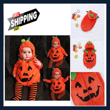 Kids Halloween Pumpkin Costume Unisex Cotton Toddler Infant 0 15 Years picture