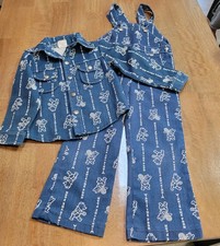 vintage 1970s Sears Disney Winnie the Pooh all-over print denim/canvas outfit. 6 picture