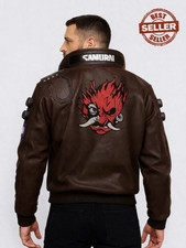 V’s Samurai Cyberpunk Inspired Handmade Leather Jacket Cosplay For Fans picture
