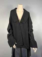 Katharina Hovman Oversized Open Front Jacket Size 2 Black Draped Avant Garde picture