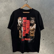 Manny Pacquiao vs Floyd Mayweather Shirt Mens XL Black Boxing Graphic T-Shirt picture
