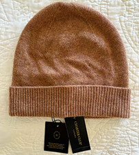 Charter Club Luxury 100% Cashmere Cuffed Beanie Hat Warm Praline Heather NWT $79 picture