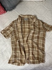 All Saints Buddy Plaid Textured Camp Shirt XS NWOT picture