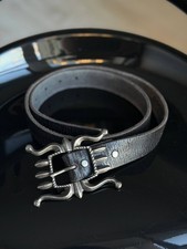 RRL Double RL Ralph Lauren Vintage Leather Octopus Belt Black Italy Buckle 34 picture