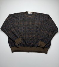 Vintage Florence Tricot Sweater Mens Geometric Crewneck Pullover Italy VTG Read picture
