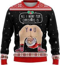 Naughty Mrs Claus Ugly Christmas Sweater Funny Men Unisex Xmas Party Sweatshirt picture