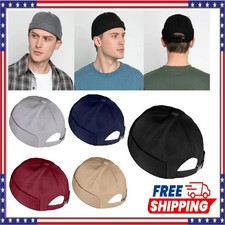Large Brimless Hats Rolled Cuff Skull Cap Adjustable Sailor Docker Cap Xmas Gift picture