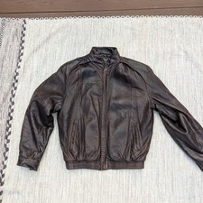 Vintage 80s Robert Comstock Expedition Leather Bomber Jacket Brown Thinsulate picture