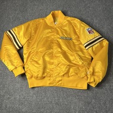 Vtg 1980s Starter Pittsburgh Steelers Satin Bomber Jacket Coat 80s NFL Mens L picture