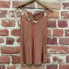 Anthropologie Lovestitch Top Womens Small Clay Pink Multicolor Striped Shirt picture