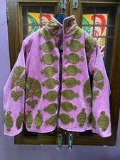 Pink Velvet Embroidered Suzani Jacket Women Boho Floral Coat For Her ~ Handmade picture