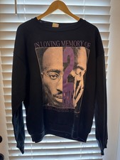 RARE VINTAGE 90s TUPAC In Loving Memory Rap Tee Crewneck Size Xl Hip Hop picture