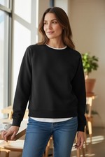 GAP Vintagesoft Raglan Sweatshirt Womens Size S Heather Light Black Boxy NEW picture