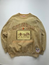 Vintage 90s Cleveland Browns Team NFL Nutmeg Mills Graphic Crewneck Sweatshirt picture