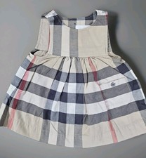 Burberry Nova Check Baby Girls Dress 6 Months 6M Kids Toddler 100% Cotton picture