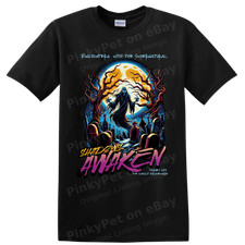 Halloween Ghost Demons Awaken Graveyard Moon T Shirt Gothic Horror Tee Gift picture