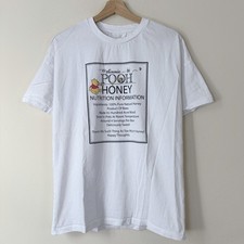 Vintage Disney Winnie The Pooh Honey Recipe Cooking Cartoon White Tee Shirt - M picture